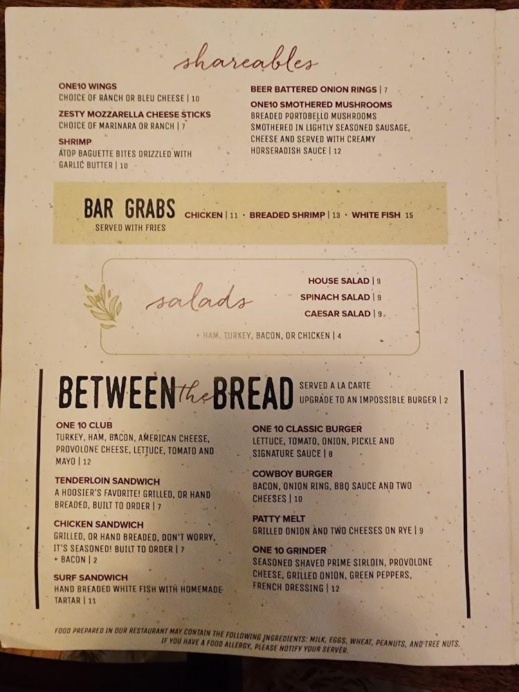 One10 West Main Menu image 1